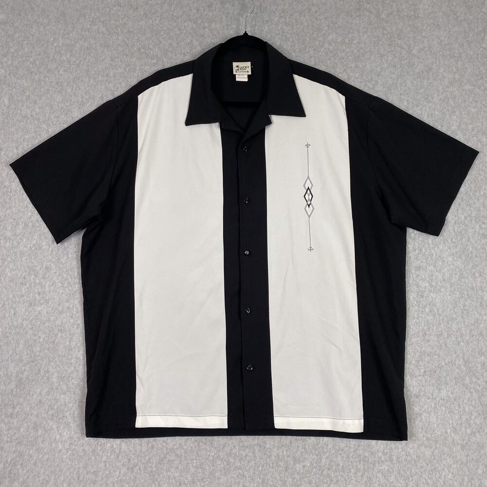 Lucky Paradise Clothing Mens XXL Bowling Shirt Camp Collar Made in USA 2XL
